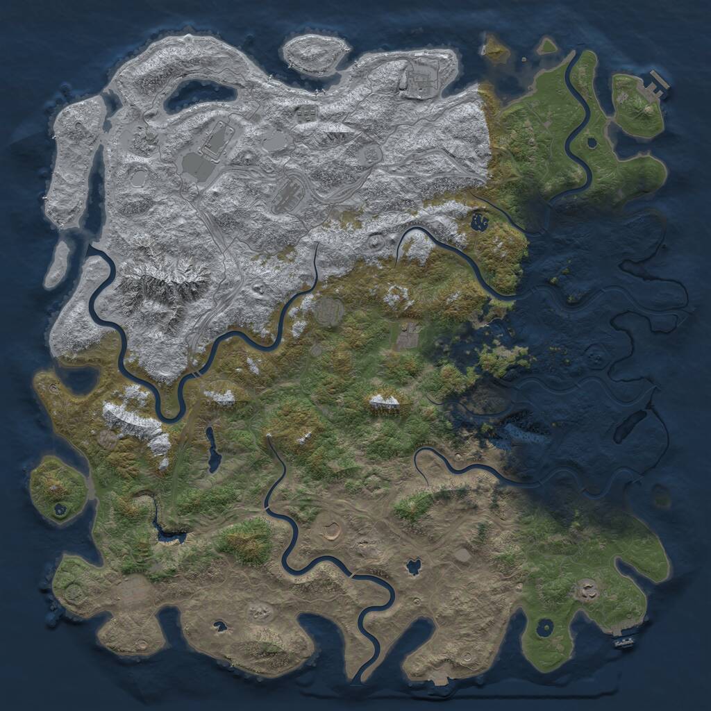 Rust Map: Procedural Map, Size: 6000, Seed: 15823, 17 Monuments