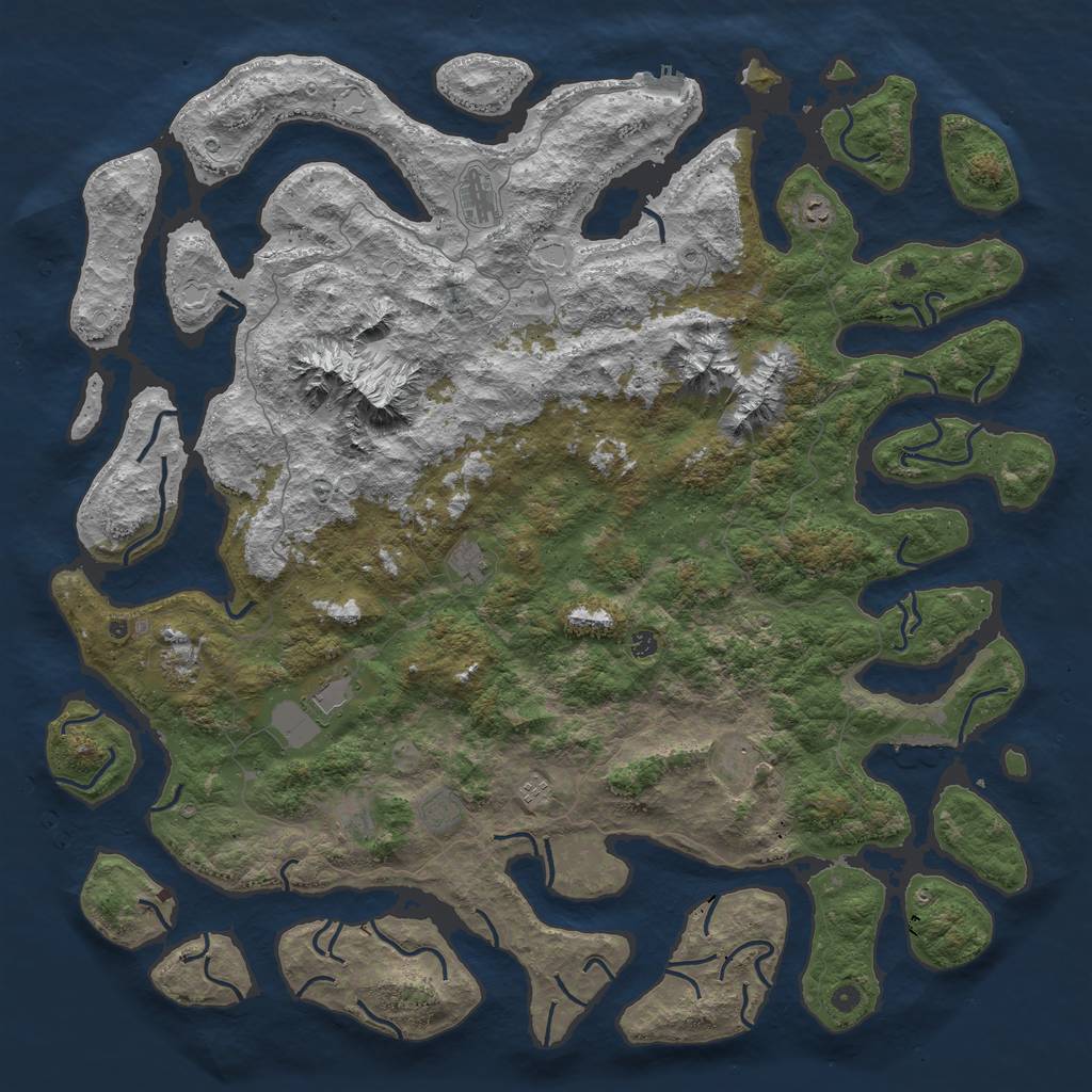 Rust Map: Procedural Map, Size: 6000, Seed: 15823, 21 Monuments