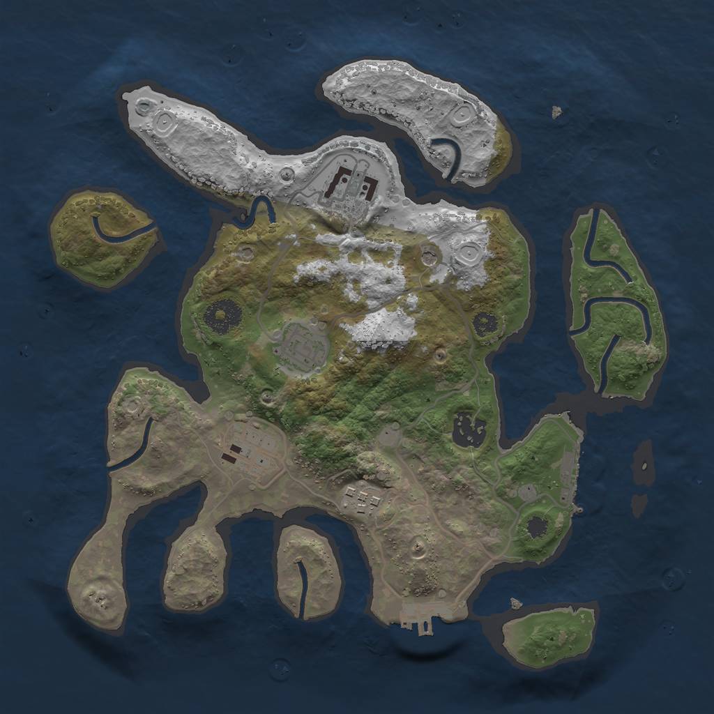 Rust Map: Procedural Map, Size: 3000, Seed: 86348557, 16 Monuments