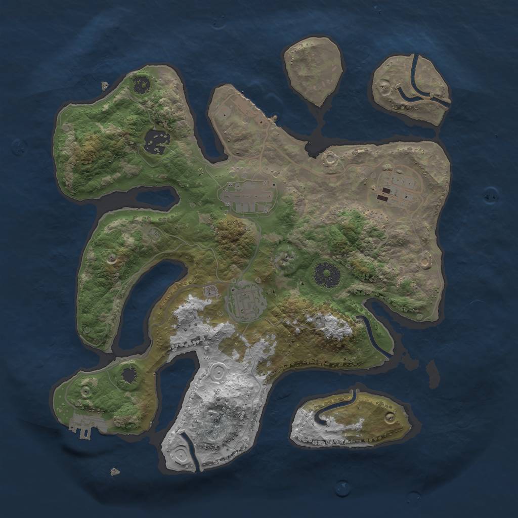 Rust Map: Procedural Map, Size: 3000, Seed: 1357249972, 14 Monuments