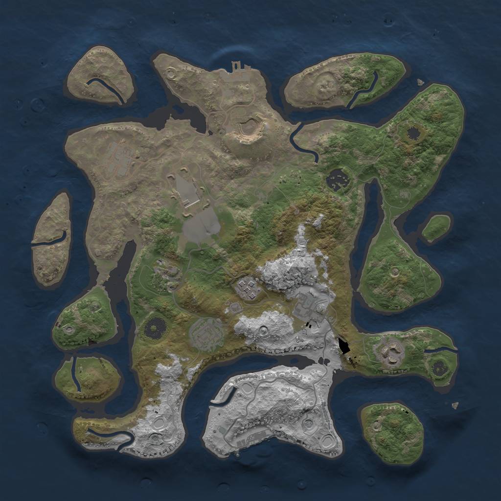 Rust Map: Procedural Map, Size: 3500, Seed: 417088600, 20 Monuments