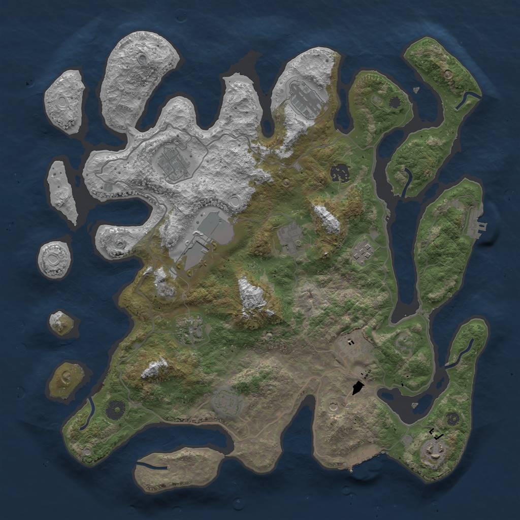 Rust Map: Procedural Map, Size: 4000, Seed: 557795319, 21 Monuments