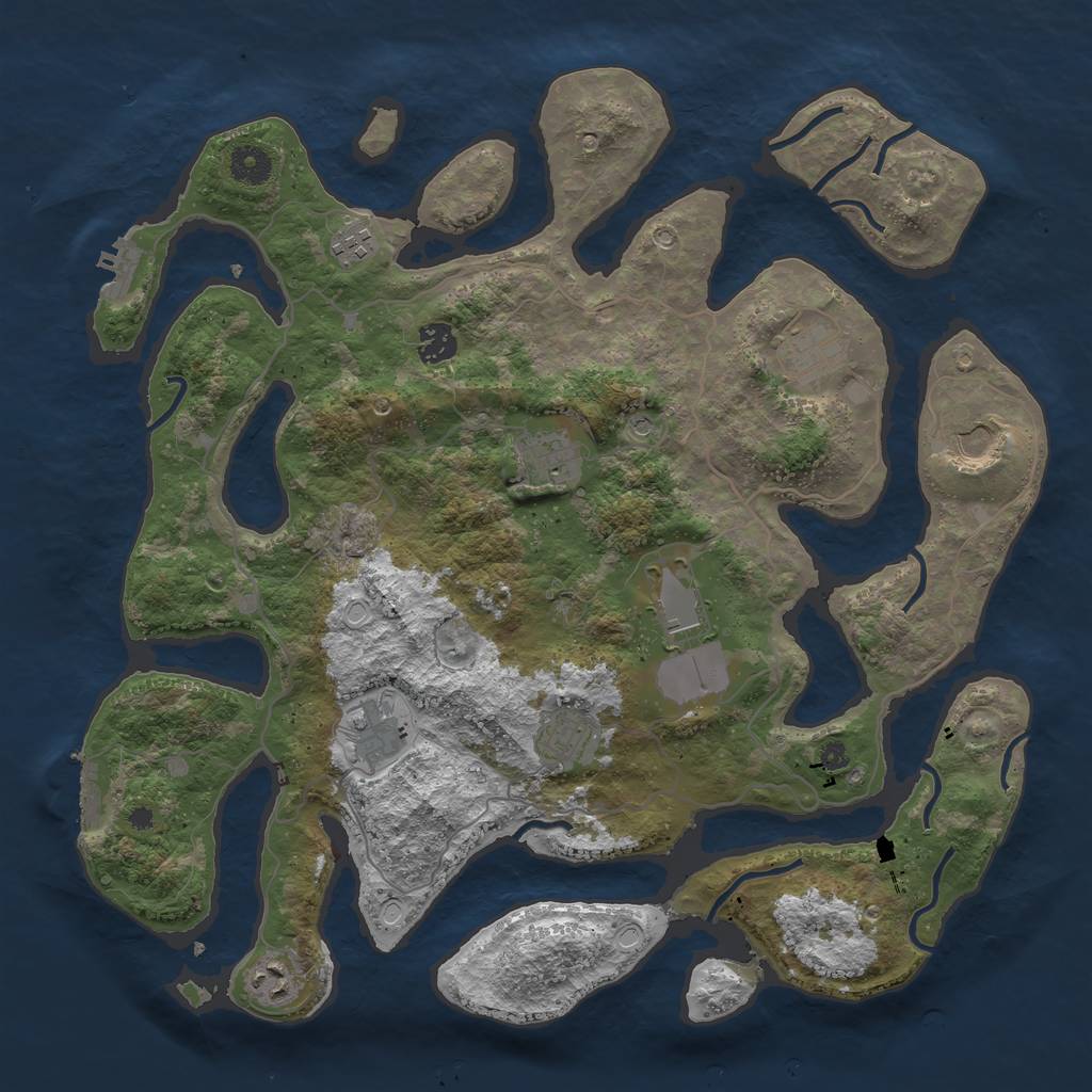 Rust Map: Procedural Map, Size: 4000, Seed: 361479, 20 Monuments