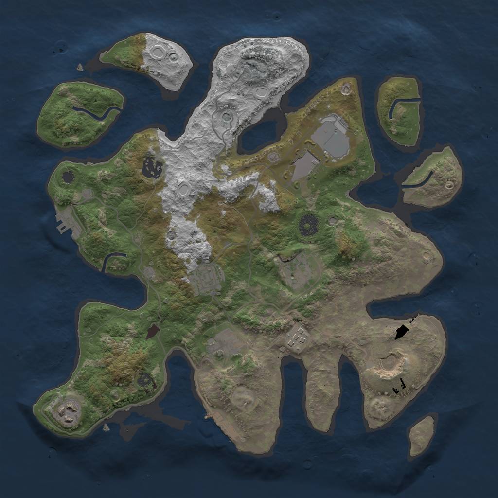 Rust Map: Procedural Map, Size: 3500, Seed: 2802, 19 Monuments