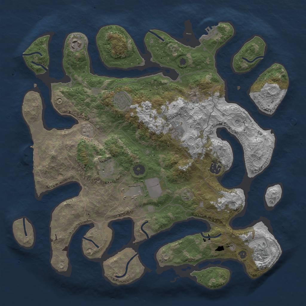 Rust Map: Procedural Map, Size: 4000, Seed: 126969, 19 Monuments