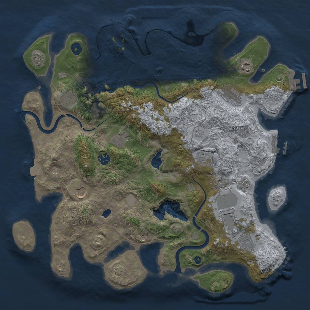 Rust Map: Procedural Map, Size: 4000, Seed: 126969, 16 Monuments