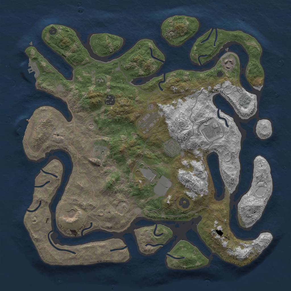 Rust Map: Procedural Map, Size: 4000, Seed: 148941766, 20 Monuments