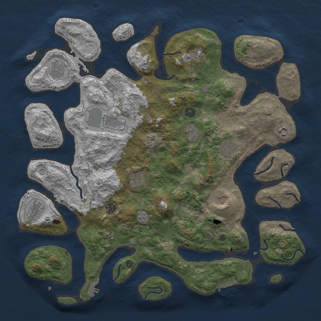 Rust Map: Procedural Map, Size: 4500, Seed: 21922191, 22 Monuments