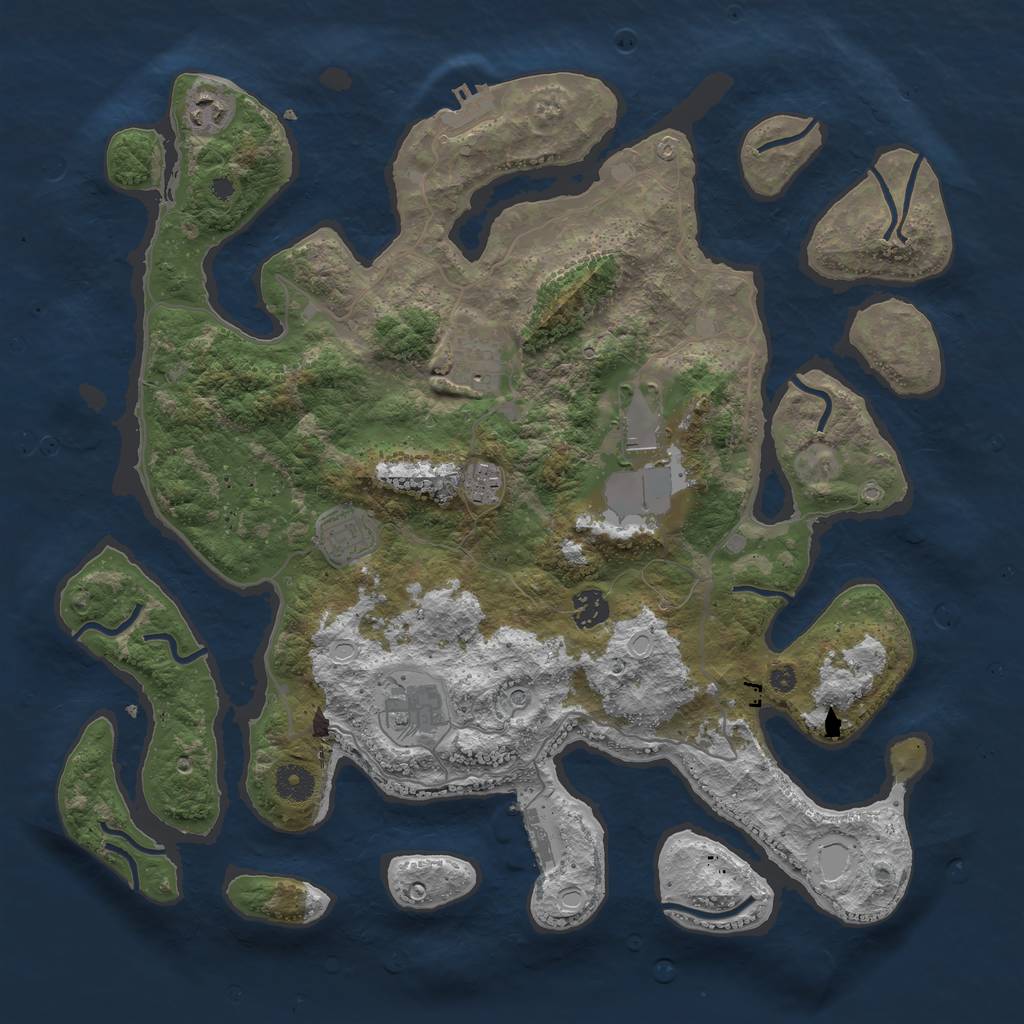Rust Map: Procedural Map, Size: 4000, Seed: 915779, 18 Monuments