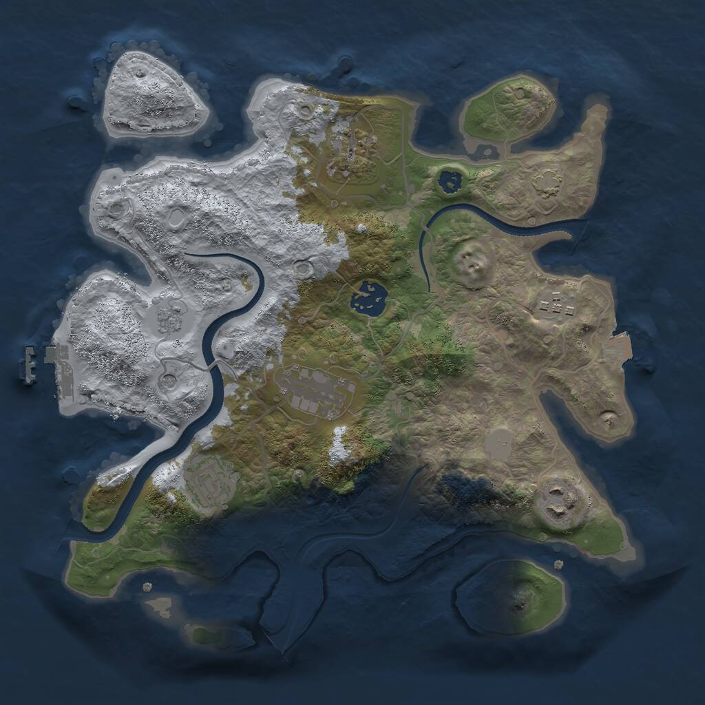 Rust Map: Procedural Map, Size: 3000, Seed: 21922191, 11 Monuments