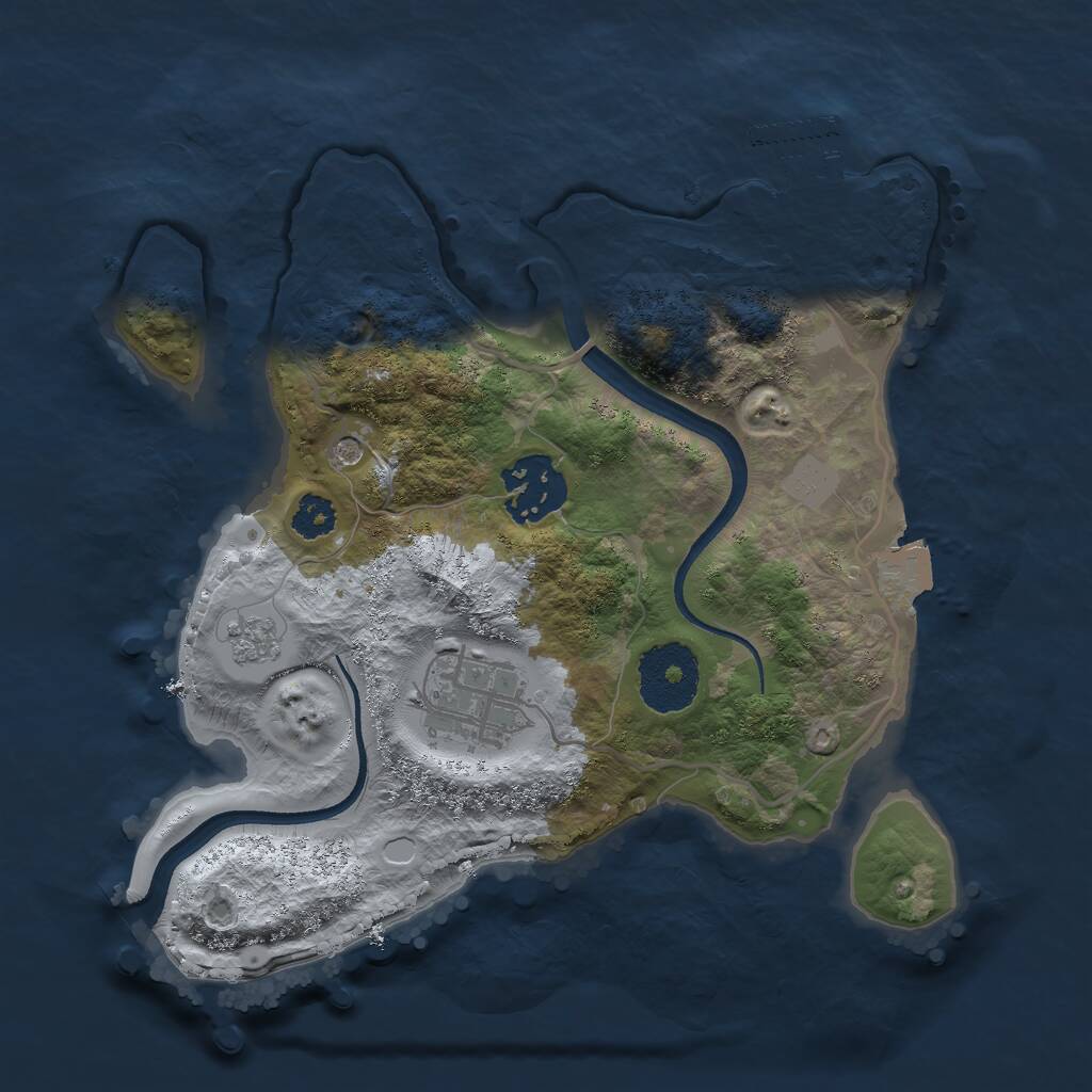 Rust Map: Procedural Map, Size: 2500, Seed: 2578987, 6 Monuments