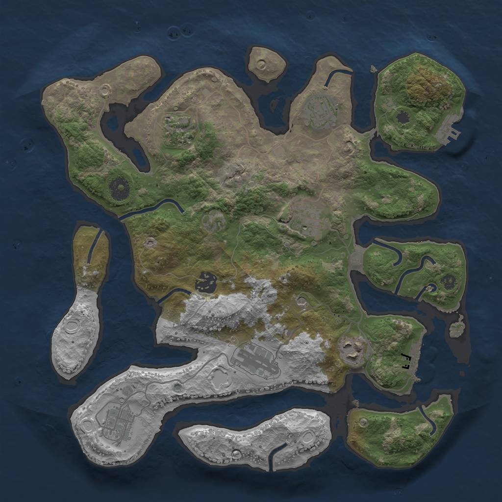 Rust Map: Procedural Map, Size: 3400, Seed: 414267, 18 Monuments