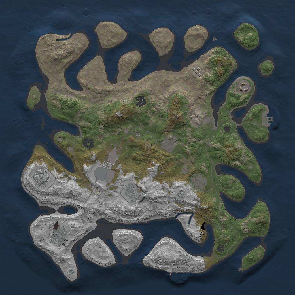 Rust Map: Procedural Map, Size: 4000, Seed: 6516516, 20 Monuments