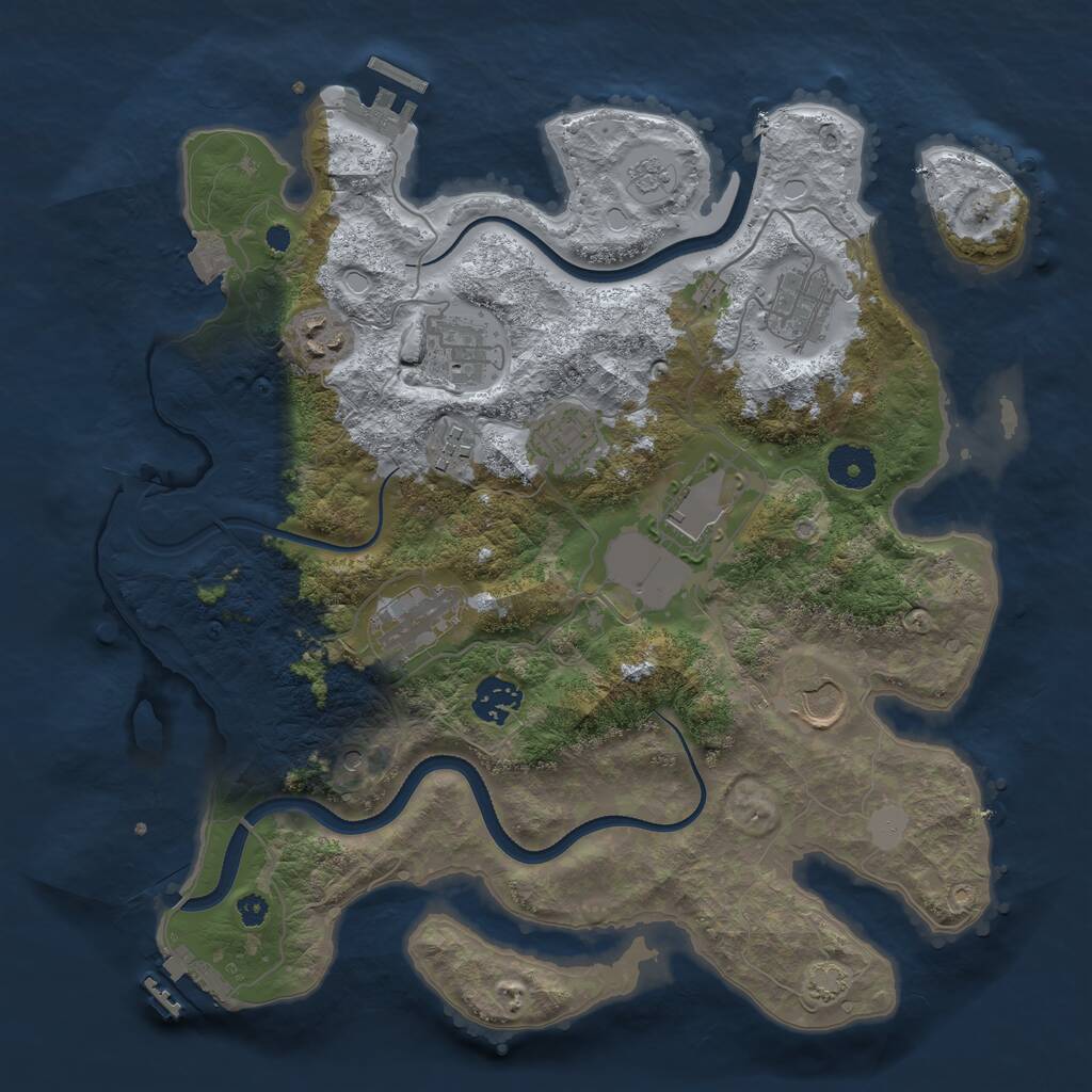 Rust Map: Procedural Map, Size: 3500, Seed: 133713, 15 Monuments