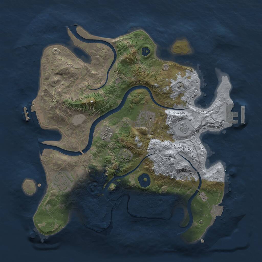 Rust Map: Procedural Map, Size: 3000, Seed: 541888, 9 Monuments