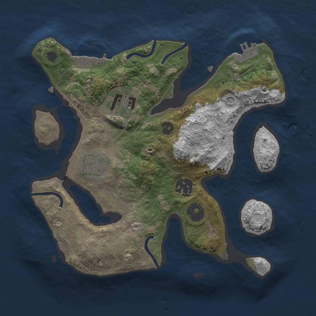 Rust Map: Procedural Map, Size: 2650, Seed: 590, 14 Monuments