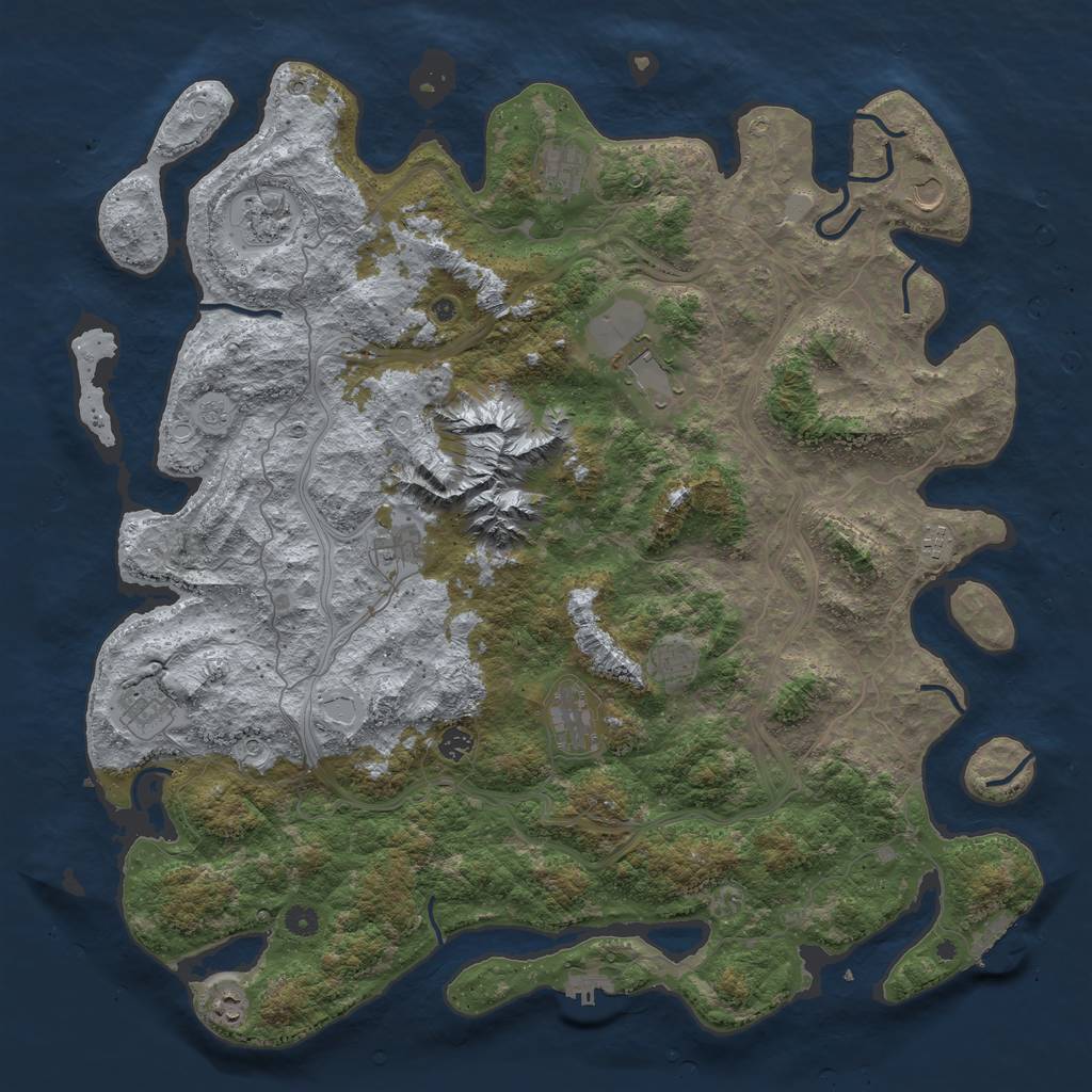 Rust Map: Procedural Map, Size: 5000, Seed: 29933567, 20 Monuments