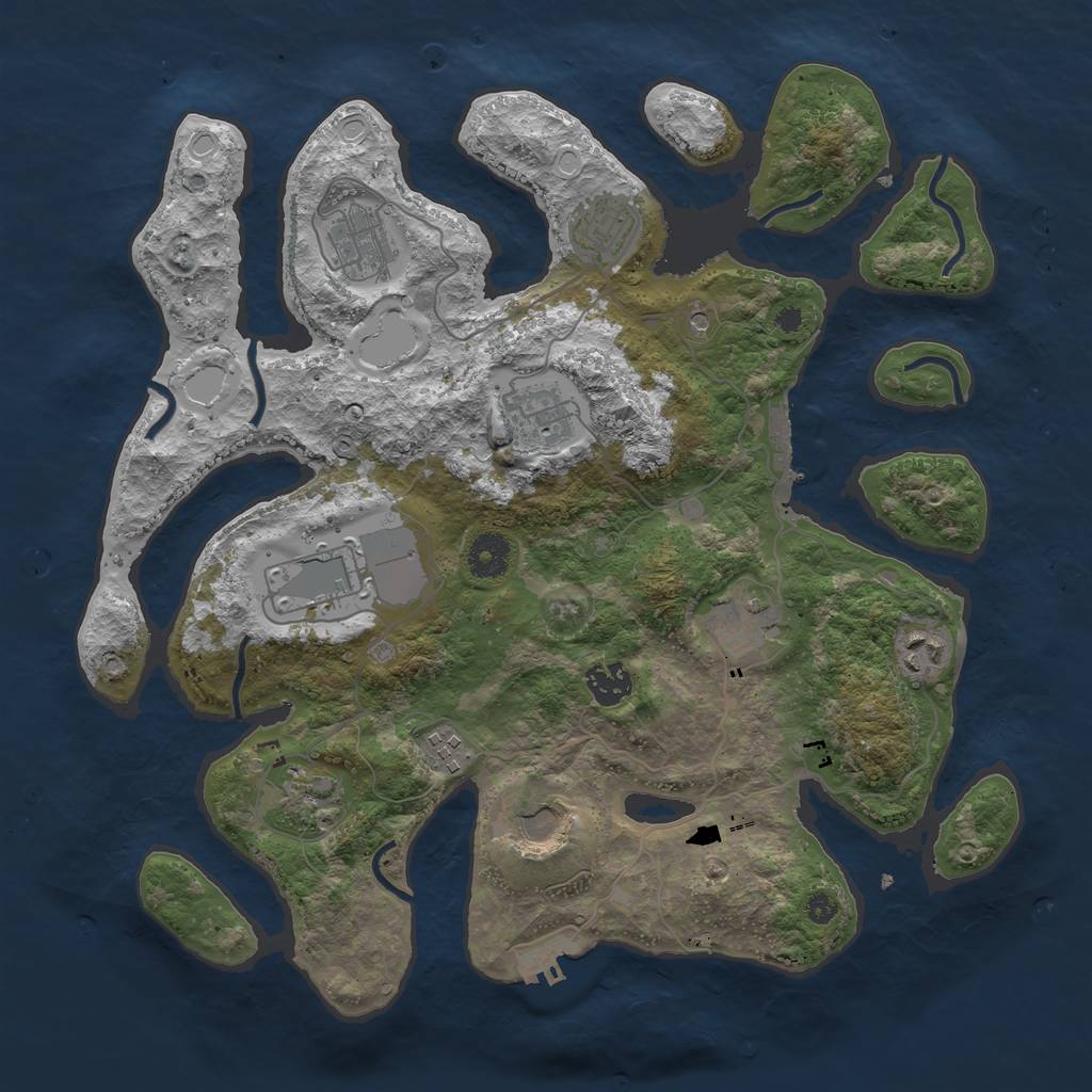 Rust Map: Procedural Map, Size: 3700, Seed: 1663082319, 21 Monuments