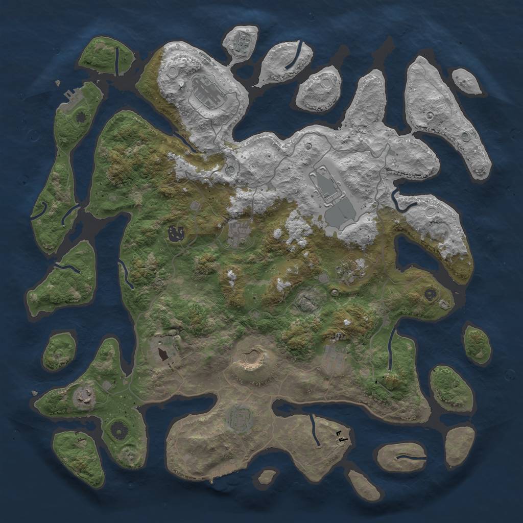 Rust Map: Procedural Map, Size: 4500, Seed: 441194292, 22 Monuments