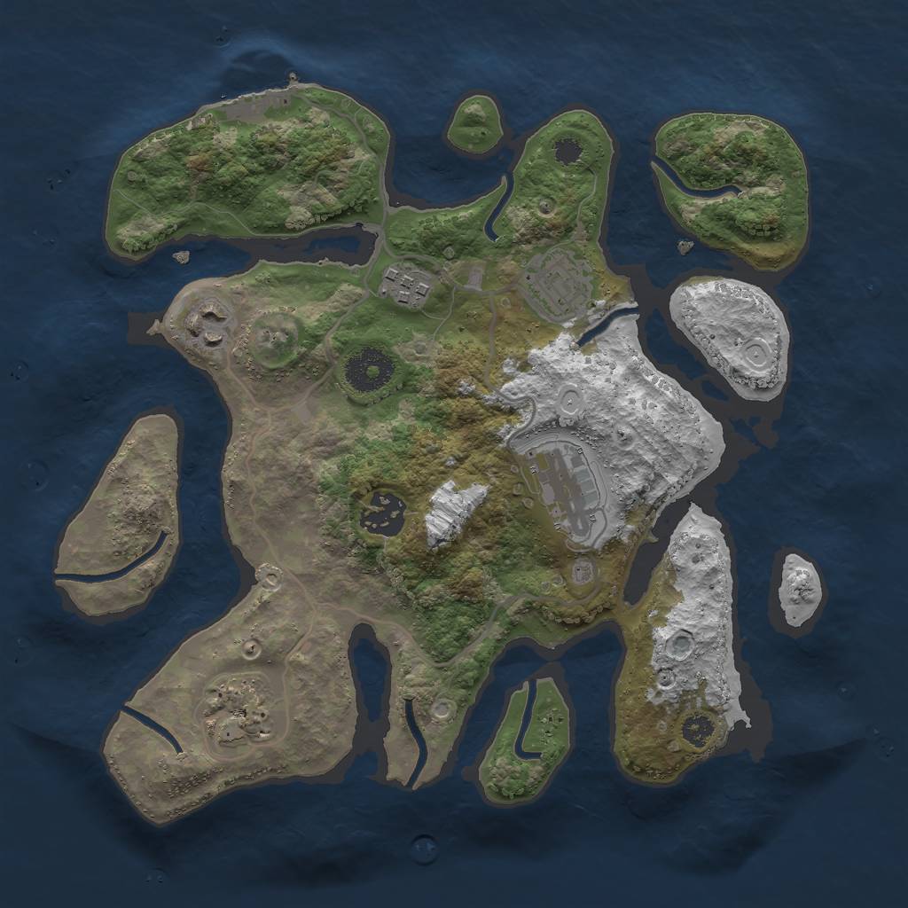 Rust Map: Procedural Map, Size: 3000, Seed: 513582502, 15 Monuments