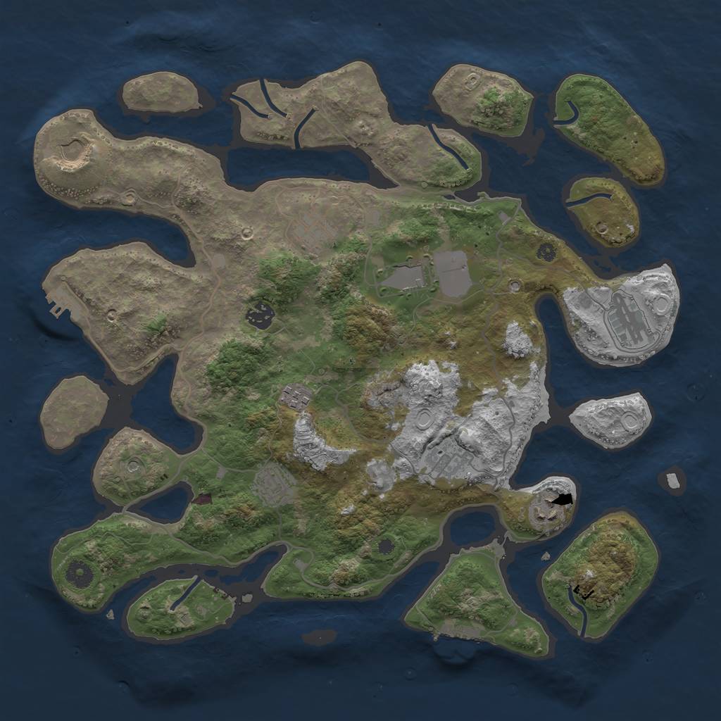 Rust Map: Procedural Map, Size: 4000, Seed: 23752, 20 Monuments