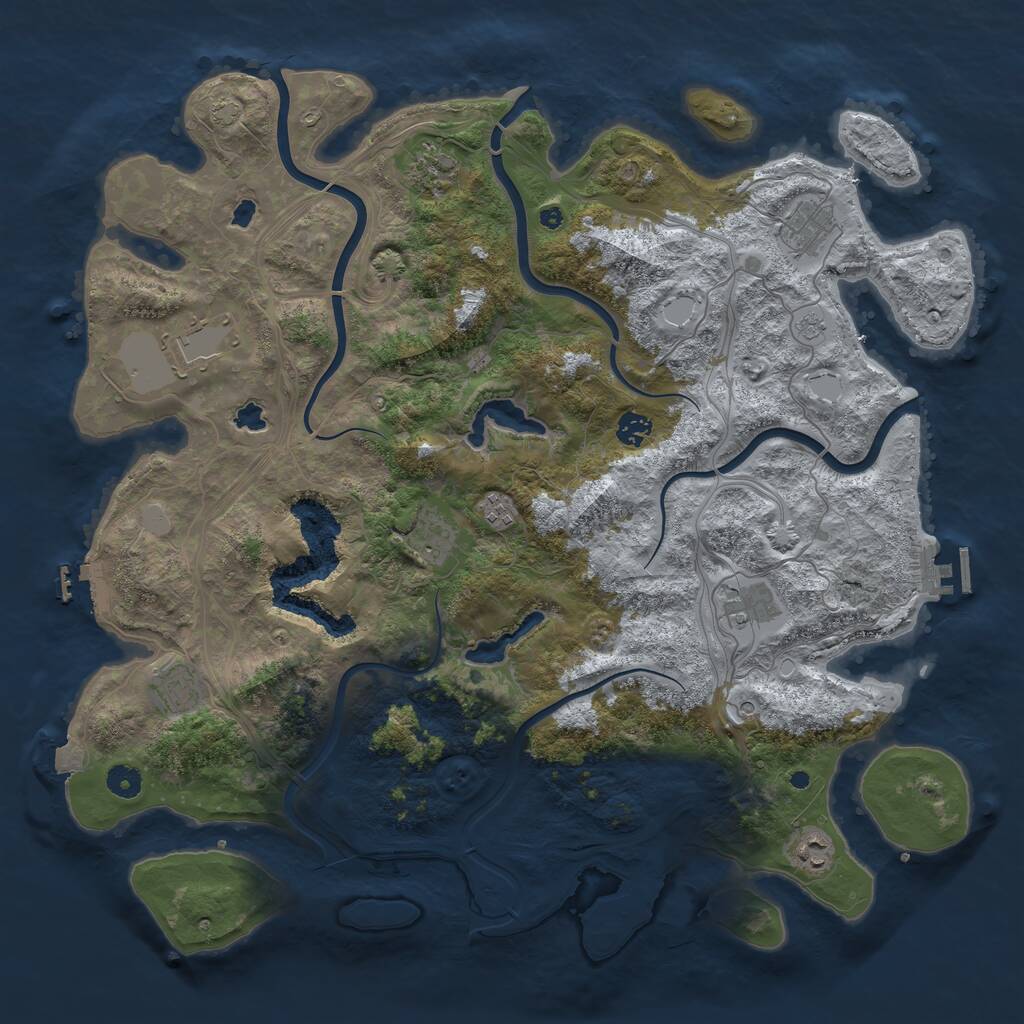 Rust Map: Procedural Map, Size: 4500, Seed: 1422509431, 15 Monuments