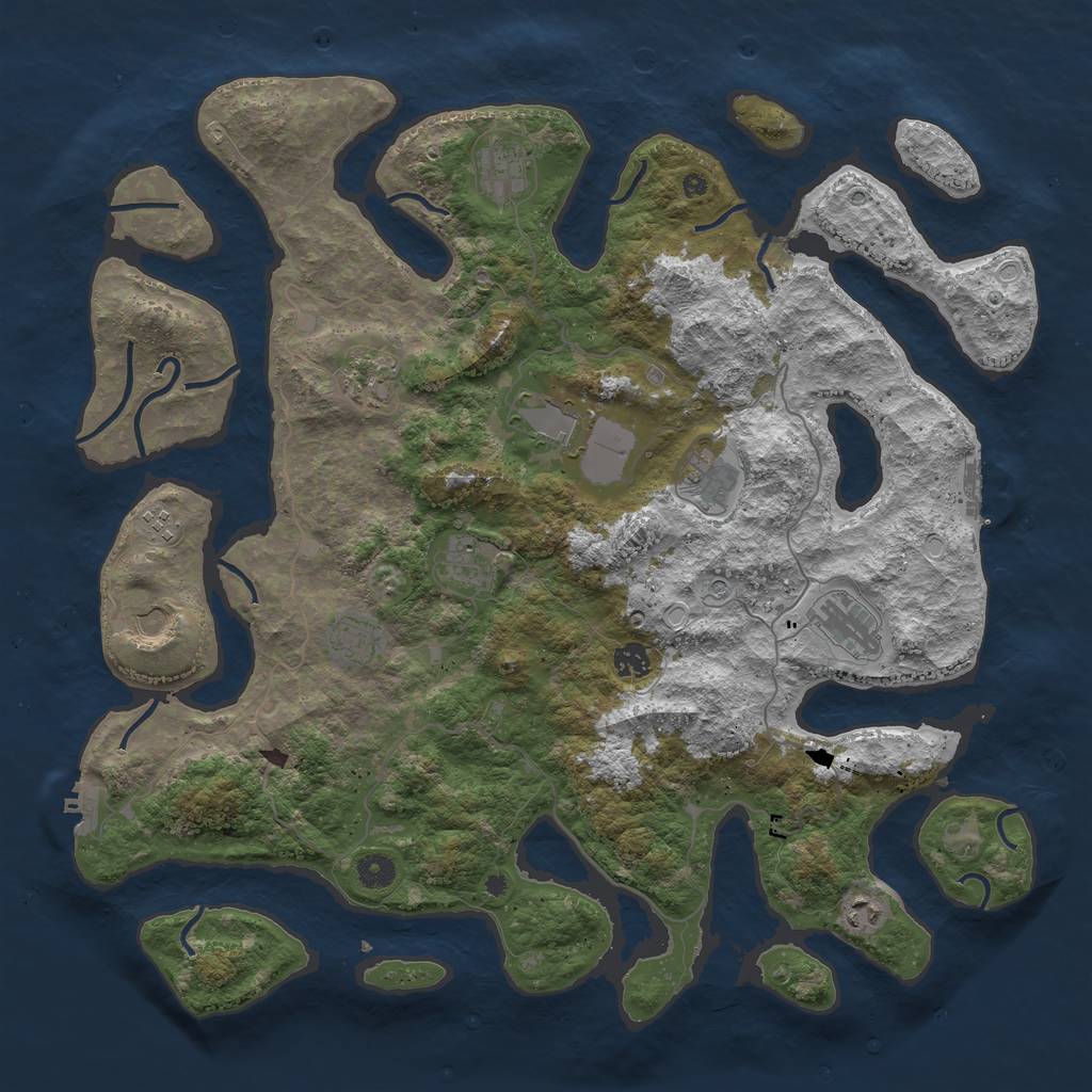 Rust Map: Procedural Map, Size: 4500, Seed: 1422509431, 22 Monuments