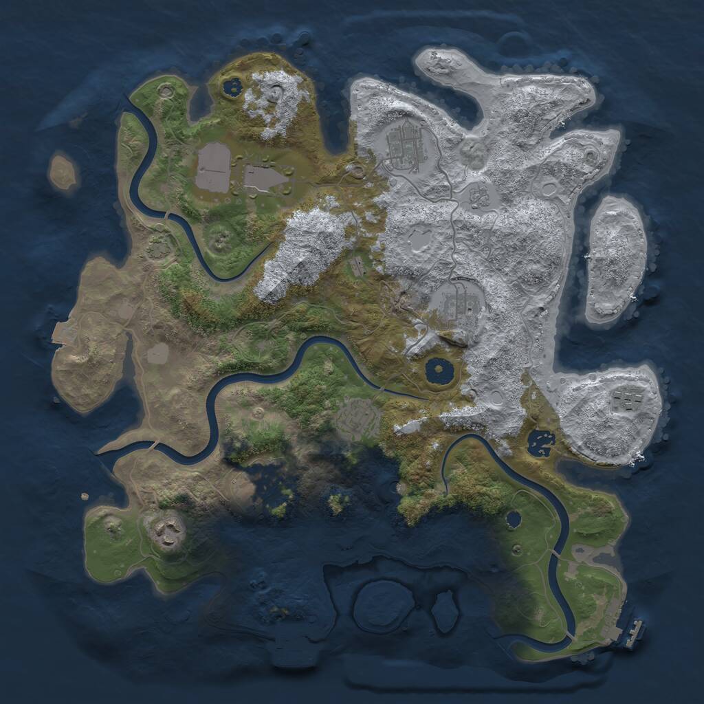 Rust Map: Procedural Map, Size: 3750, Seed: 234848240, 14 Monuments