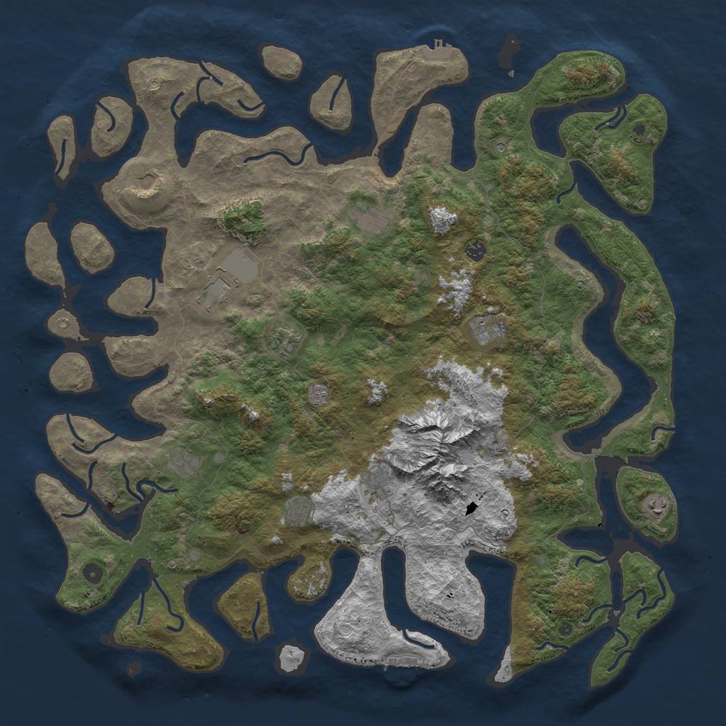 Rust Map: Procedural Map, Size: 5500, Seed: 1710861334, 22 Monuments