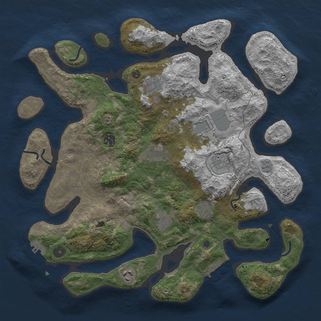 Rust Map: Procedural Map, Size: 4000, Seed: 445224588, 20 Monuments