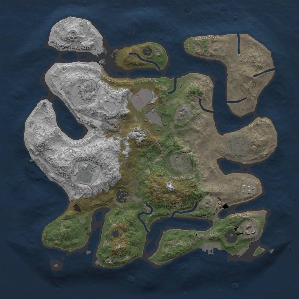Rust Map: Procedural Map, Size: 3500, Seed: 69699696, 19 Monuments