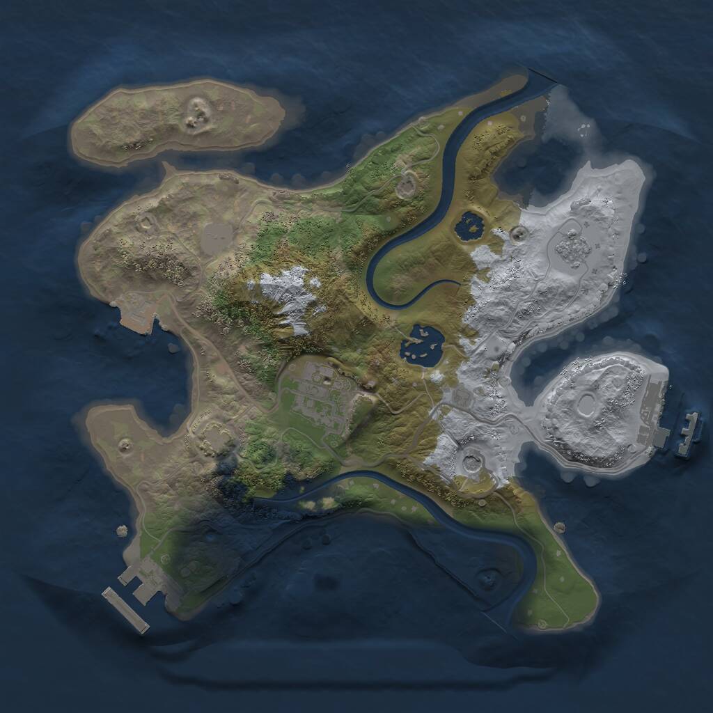 Rust Map: Procedural Map, Size: 2500, Seed: 20821, 8 Monuments