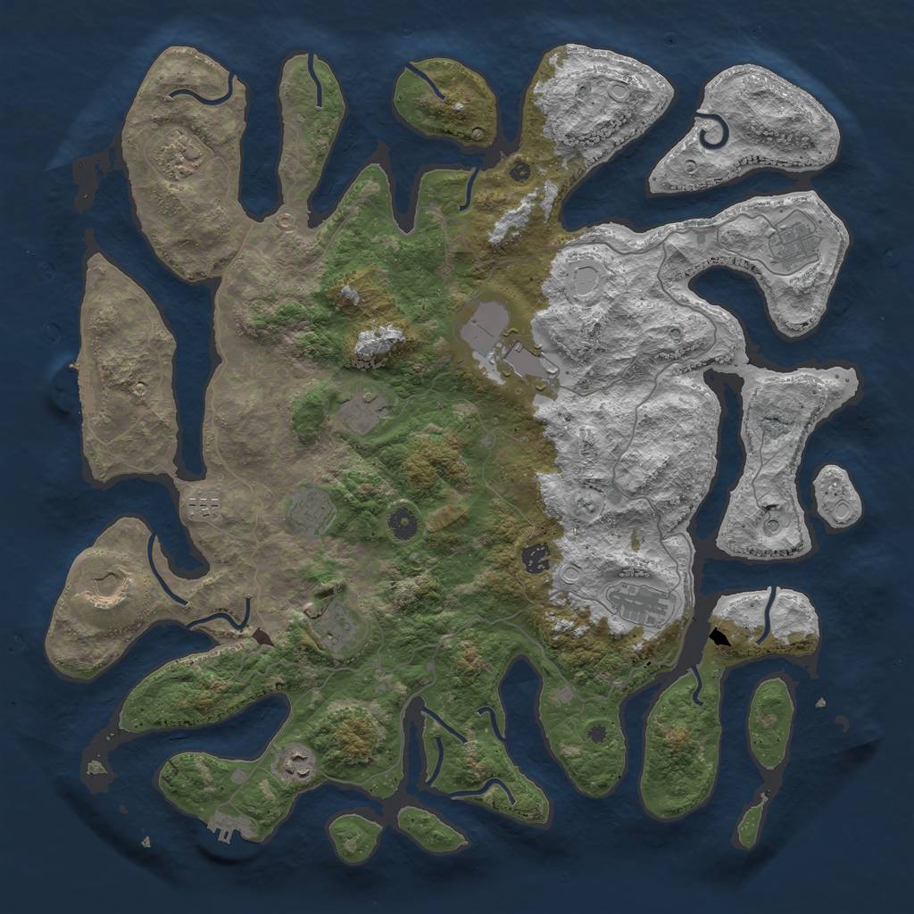 Rust Map: Procedural Map, Size: 4600, Seed: 879967, 22 Monuments