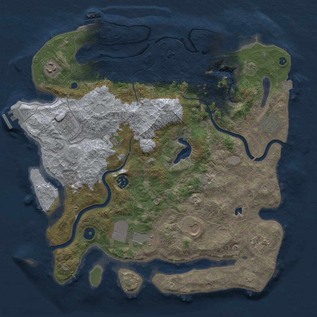 Rust Map: Procedural Map, Size: 4000, Seed: 5826, 14 Monuments