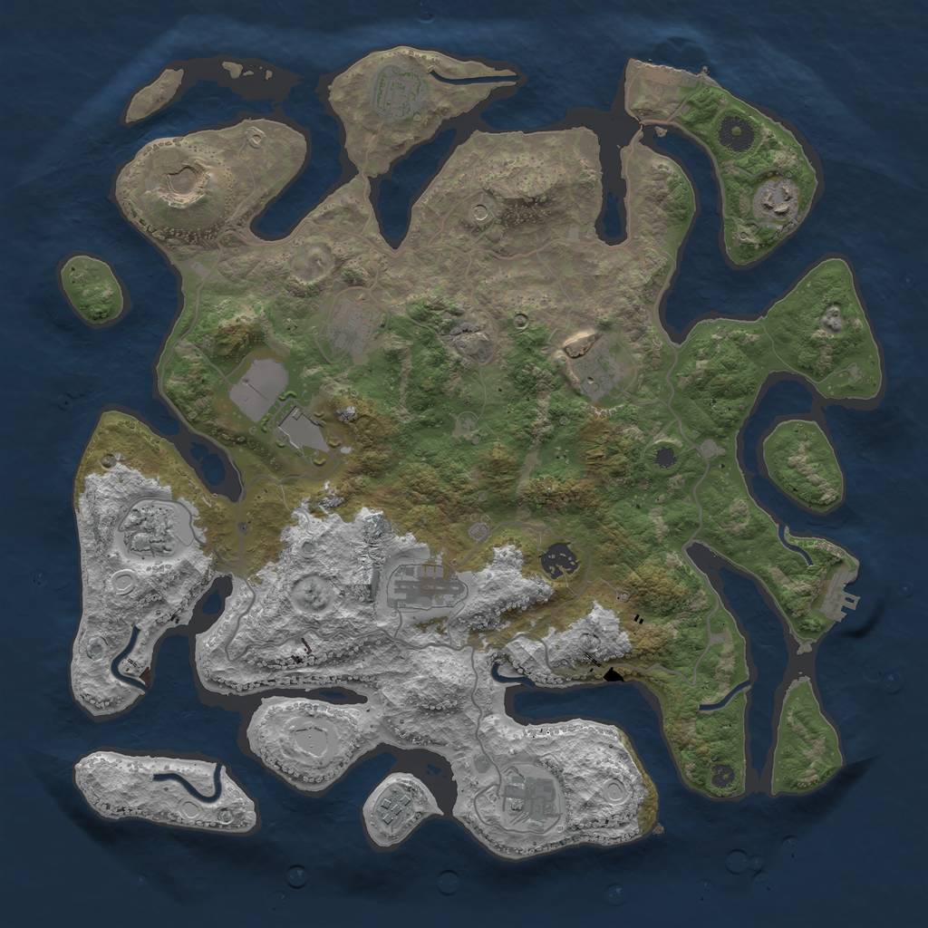 Rust Map: Procedural Map, Size: 4000, Seed: 439763605, 22 Monuments