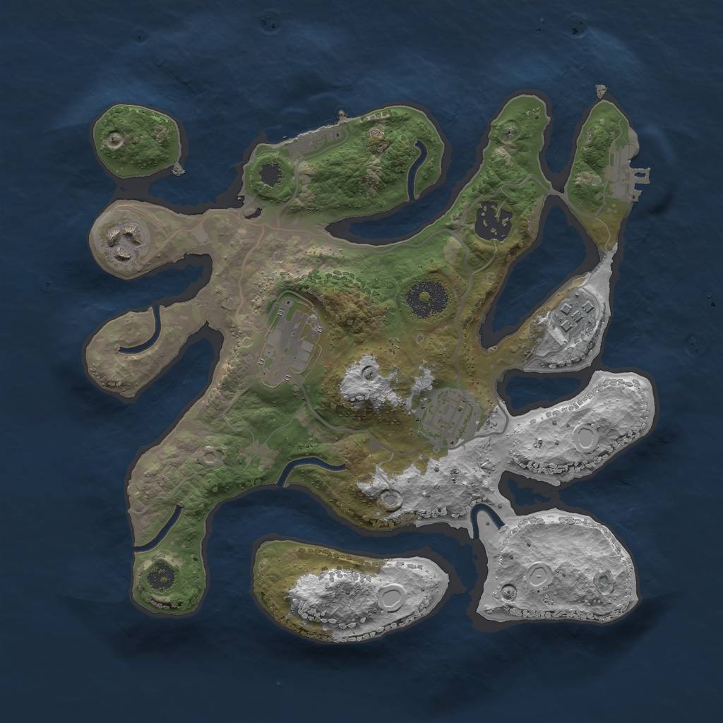 Rust Map: Procedural Map, Size: 2800, Seed: 2130598635, 15 Monuments