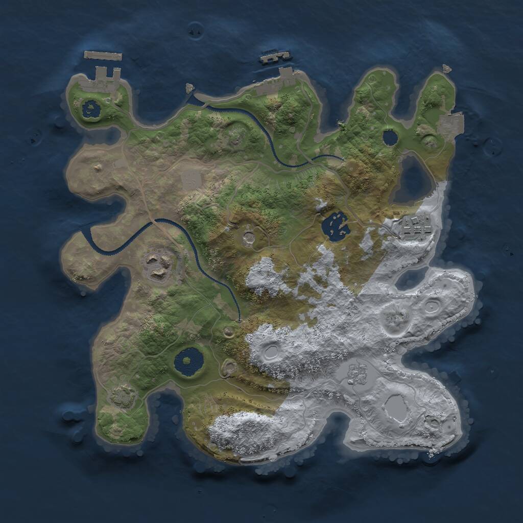 Rust Map: Procedural Map, Size: 2800, Seed: 2130598635, 9 Monuments