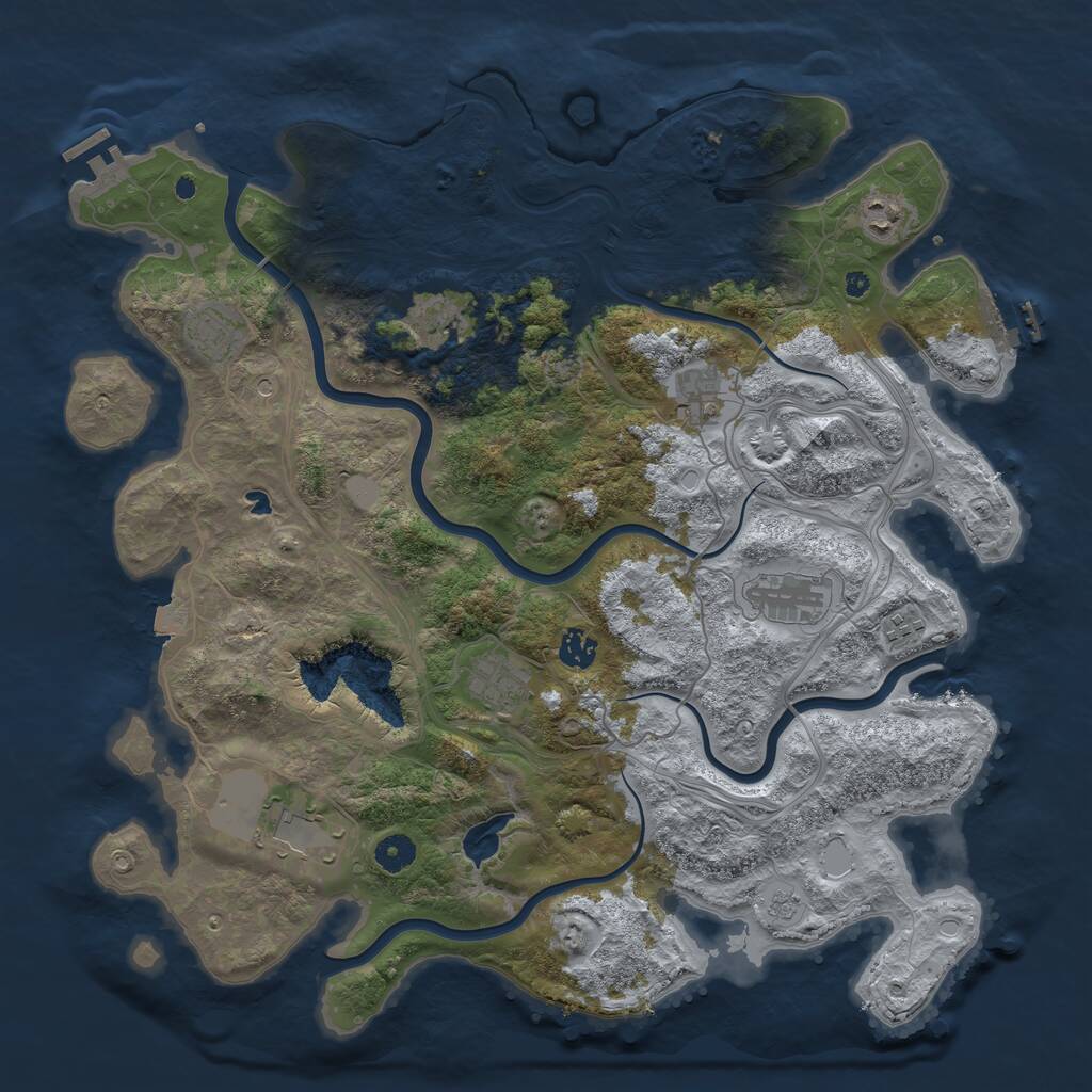 Rust Map: Procedural Map, Size: 4250, Seed: 1052673319, 15 Monuments