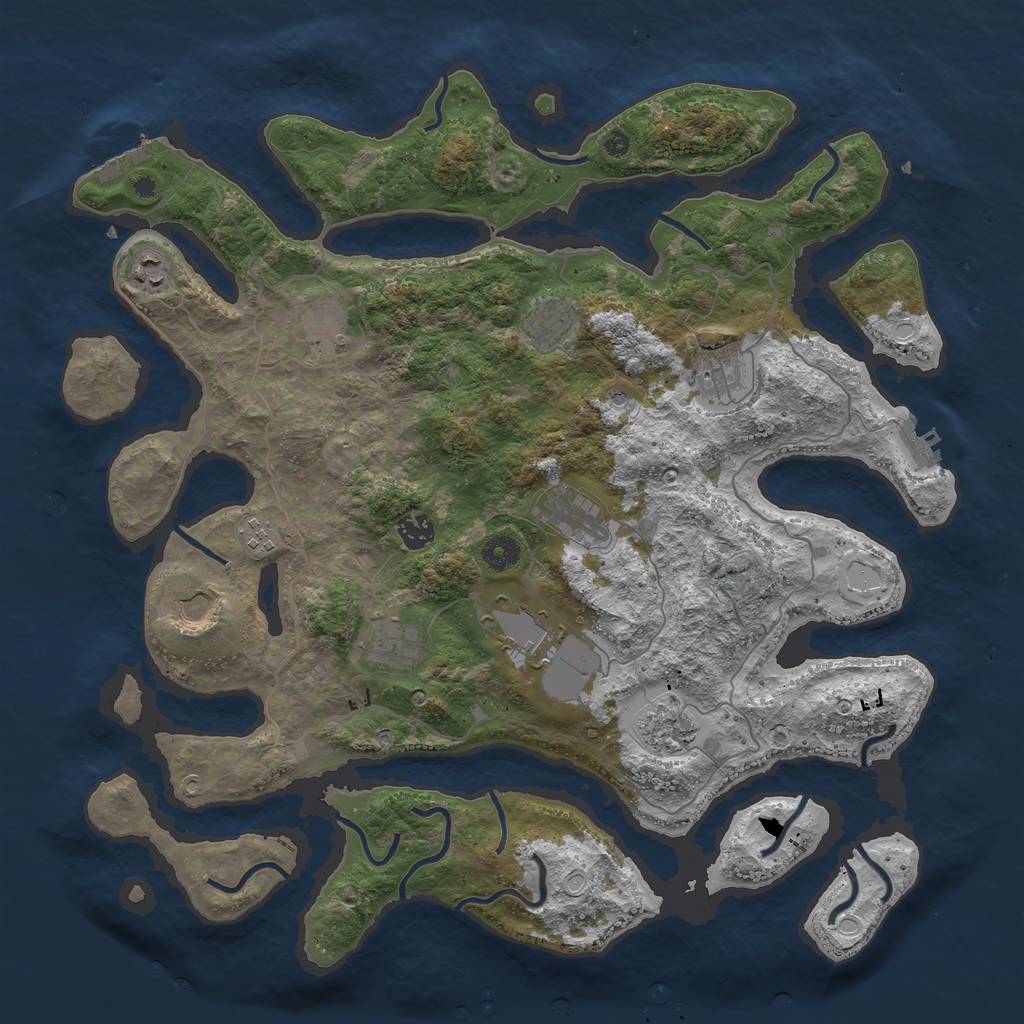 Rust Map: Procedural Map, Size: 4250, Seed: 1052673319, 22 Monuments