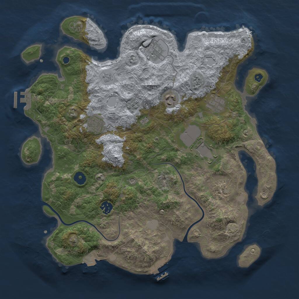 Rust Map: Procedural Map, Size: 3700, Seed: 542021403, 14 Monuments