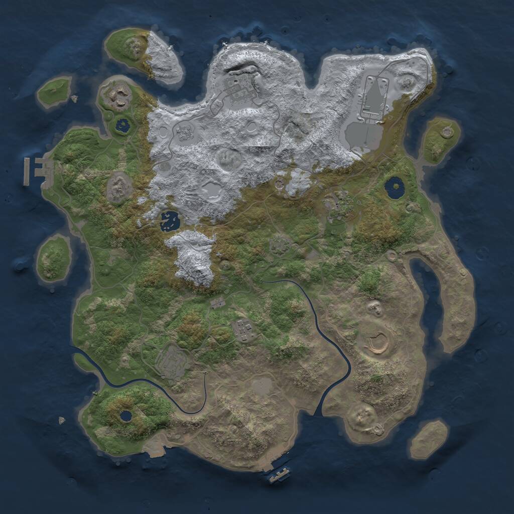 Rust Map: Procedural Map, Size: 3700, Seed: 542021403, 14 Monuments