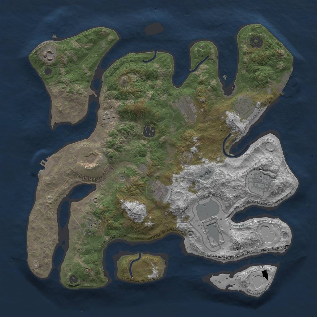 Rust Map: Procedural Map, Size: 3700, Seed: 8310010, 21 Monuments