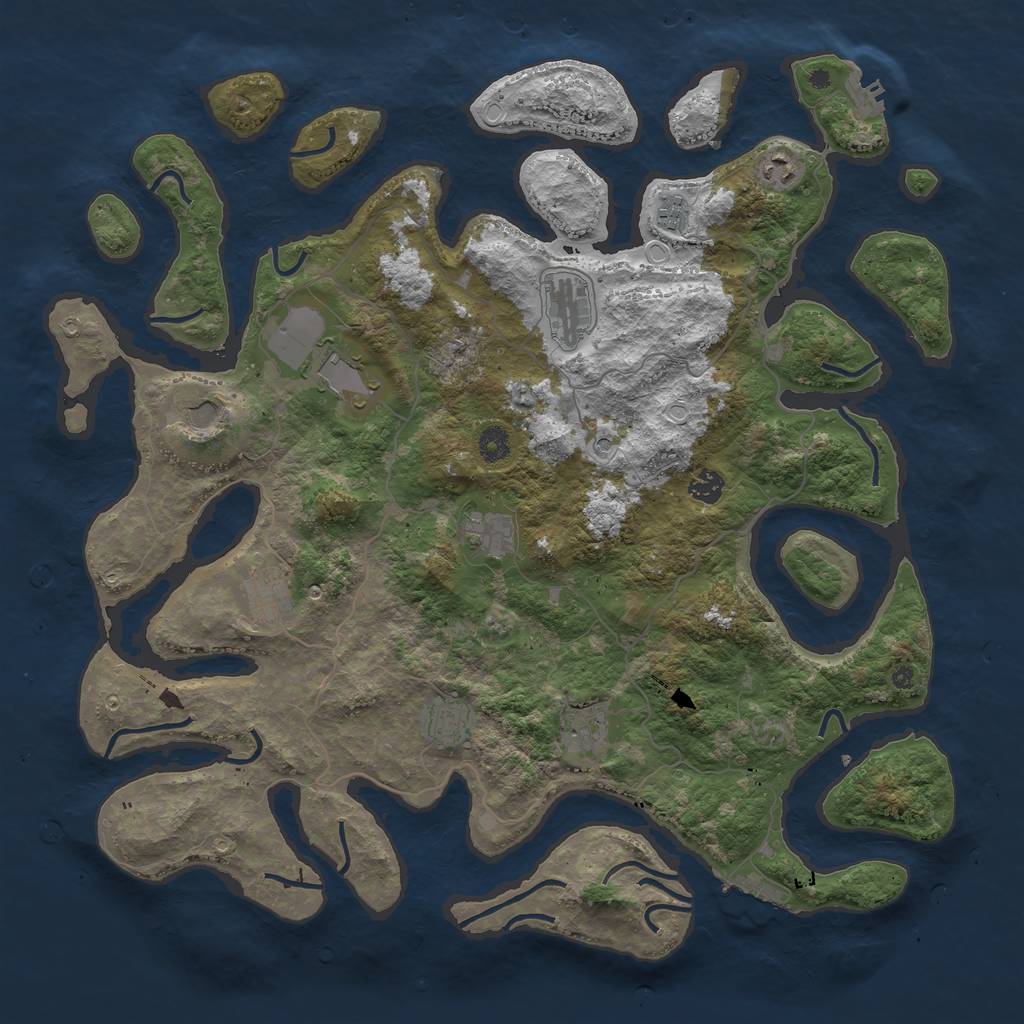 Rust Map: Procedural Map, Size: 4500, Seed: 2341553, 21 Monuments