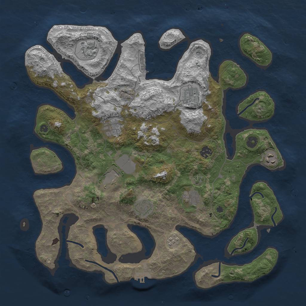 Rust Map: Procedural Map, Size: 4000, Seed: 327309, 20 Monuments