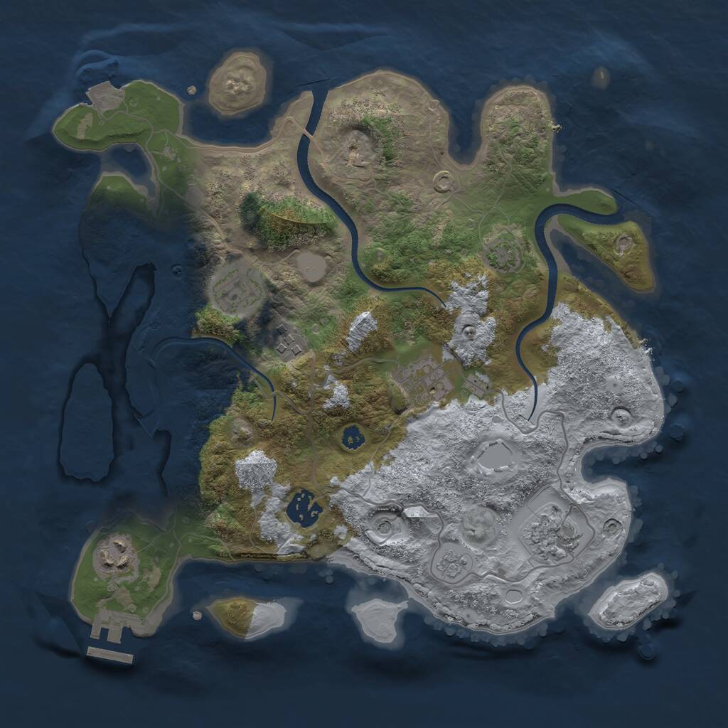 Rust Map: Procedural Map, Size: 3200, Seed: 1600213784, 11 Monuments