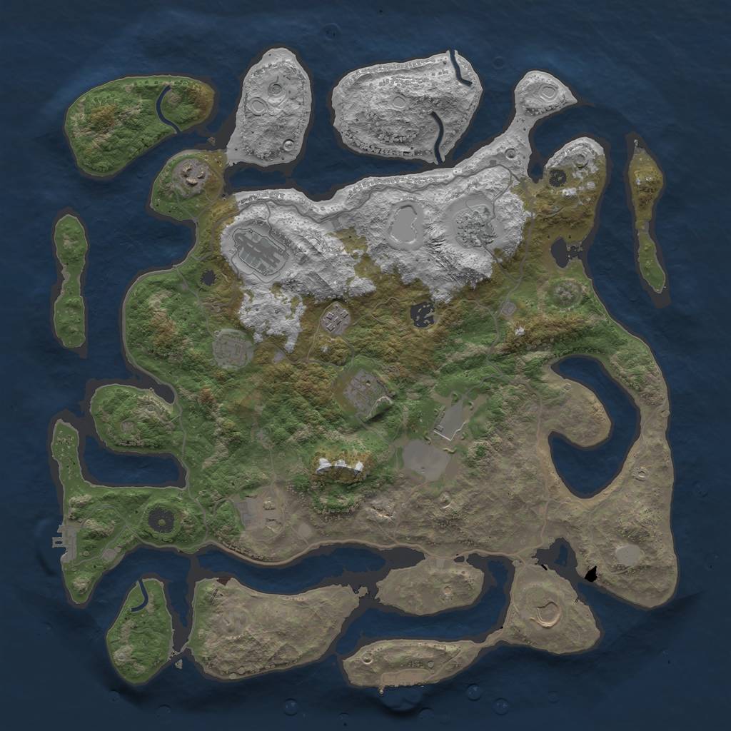 Rust Map: Procedural Map, Size: 4250, Seed: 1358551128, 18 Monuments