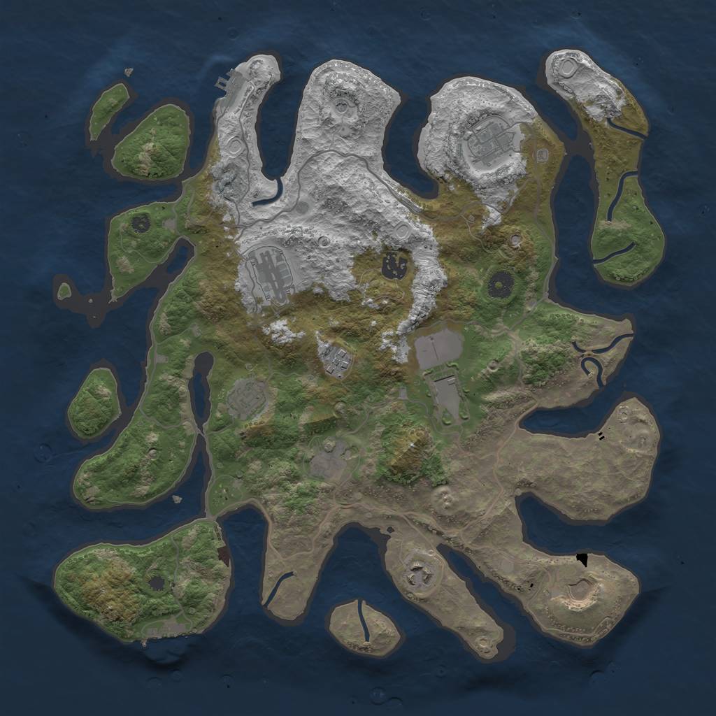 Rust Map: Procedural Map, Size: 4000, Seed: 78097094, 20 Monuments