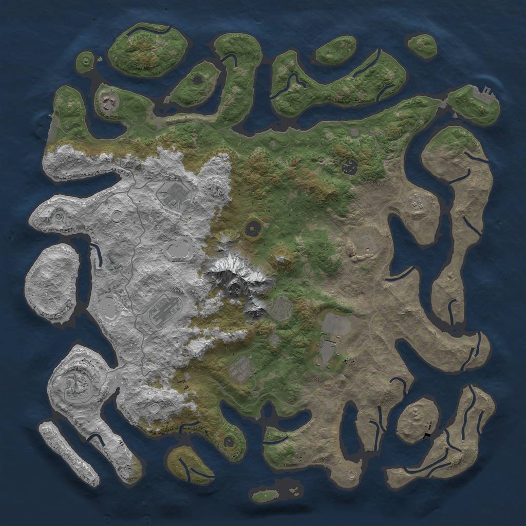 Rust Map: Procedural Map, Size: 5000, Seed: 4665, 21 Monuments