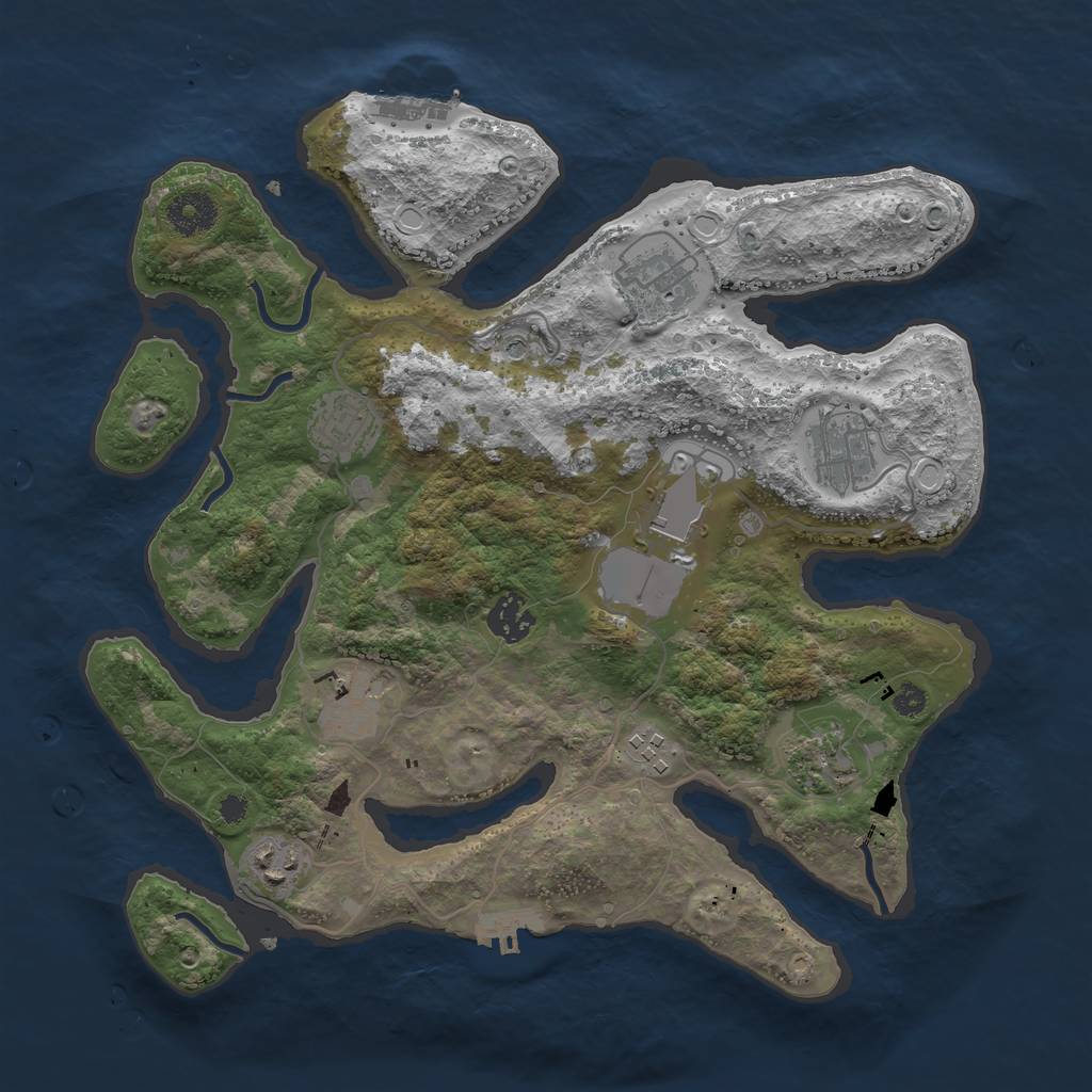 Rust Map: Procedural Map, Size: 3500, Seed: 1458796, 20 Monuments