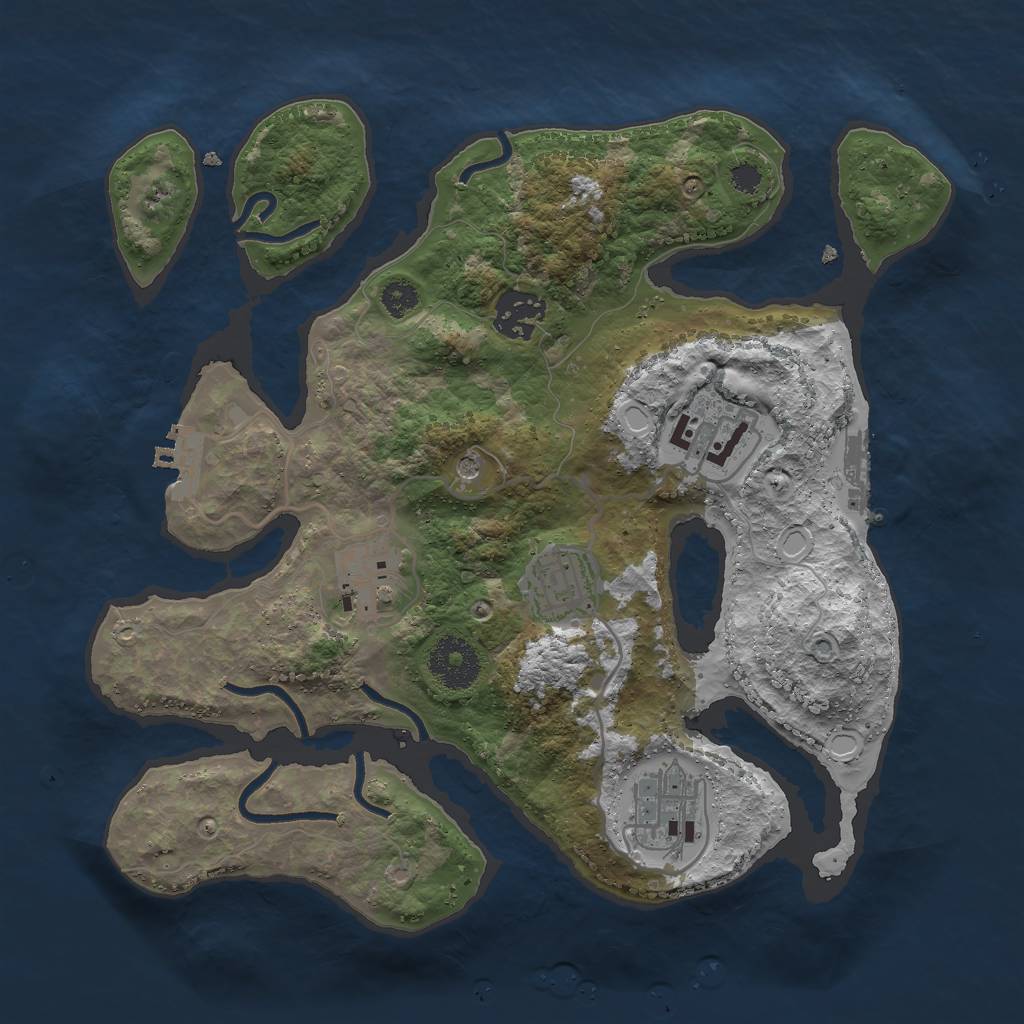 Rust Map: Procedural Map, Size: 3000, Seed: 1006996569, 16 Monuments